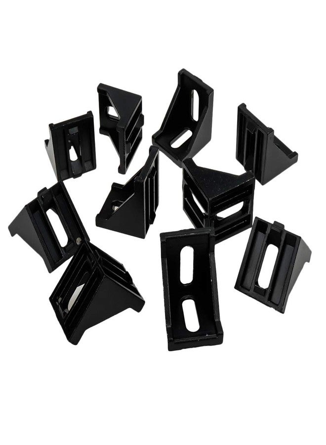 Tsnamay مجموعة تسناماي من 10 قطع من دعامات الزاوية الداخلية 4040 لقطاعات الألمنيوم المبثوقة 4040، مقاس 40×40×35 مم، مع فتحة 8 مم، لون أسود - Image 1